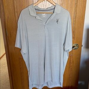 Puma Men's Polo Shirt - Black and White Stripes